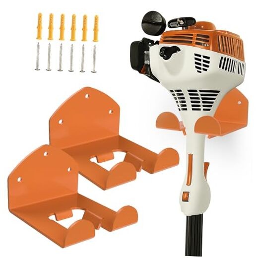 Garage Storage Trimmer Rack Garden Power Tool Hanger for Lawn Mower, 2 Pack
