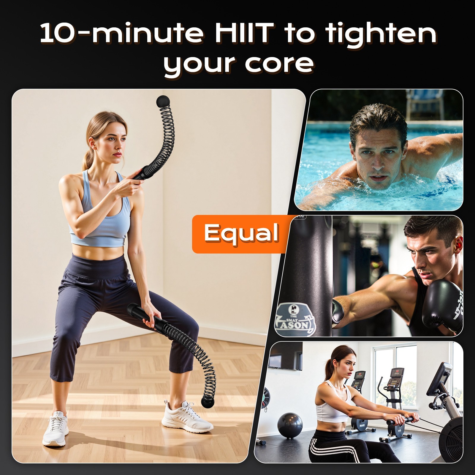 New Cordless Battle Rope for Home Use - Compact Portable Home Fitness Equipment