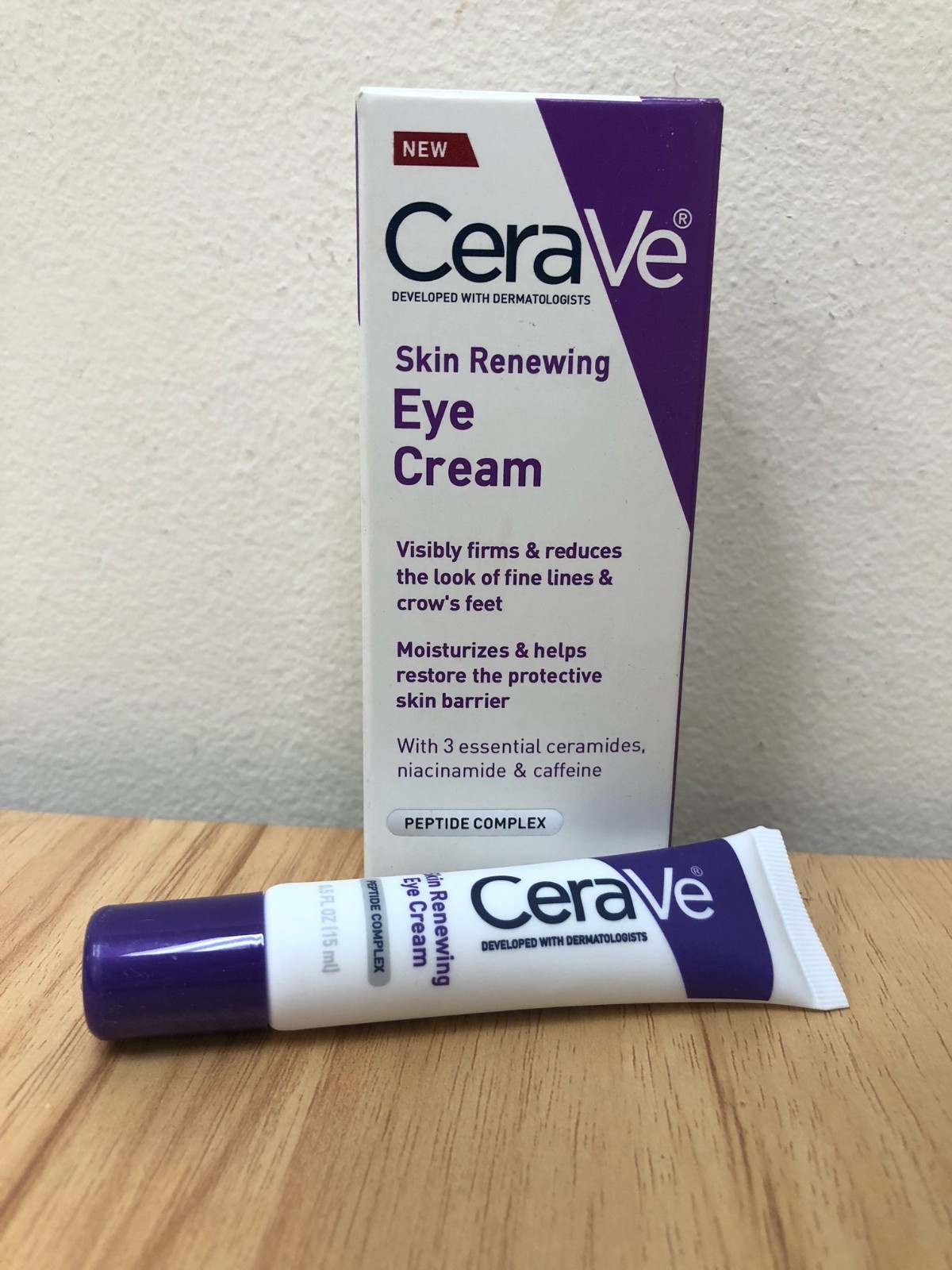 Cerave Anti-Aging Eye Cream for Wrinkles with Caffeine and Hyaluronic Acid