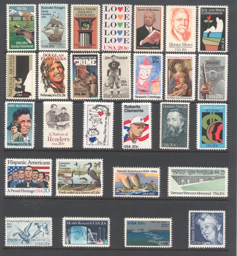 1984 U.S. COMMEMORATIVE YEAR SET *44 STAMPS* MINT-NH