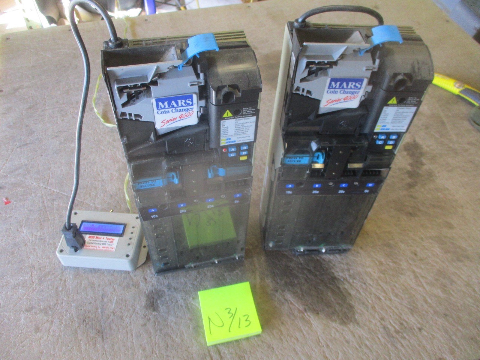 2 Used MARS Series 4000 Coin Changer VN4510 Tested Working, 1 Damaged