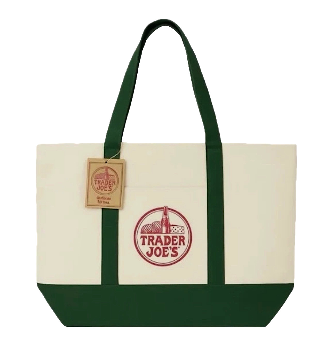 TRADER JOE'S LARGE CANVAS BAG HEAVY COTTON REUSABLE SHOPPING BAG LARGE NAVY BLUE