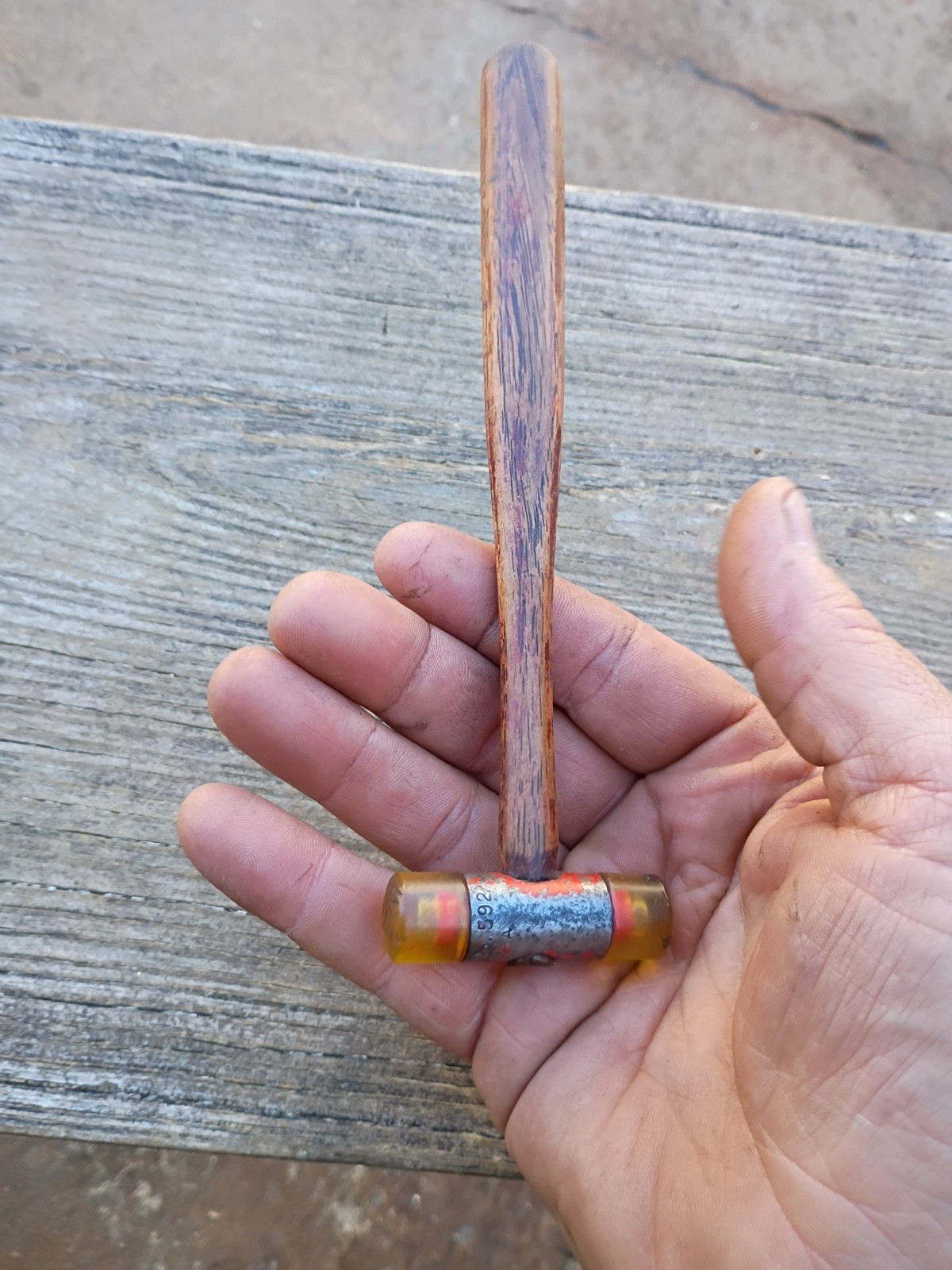 Vintage Stanley No. 592 Small Soft Face Hammer Mallet USA Wood Handle 8 inches