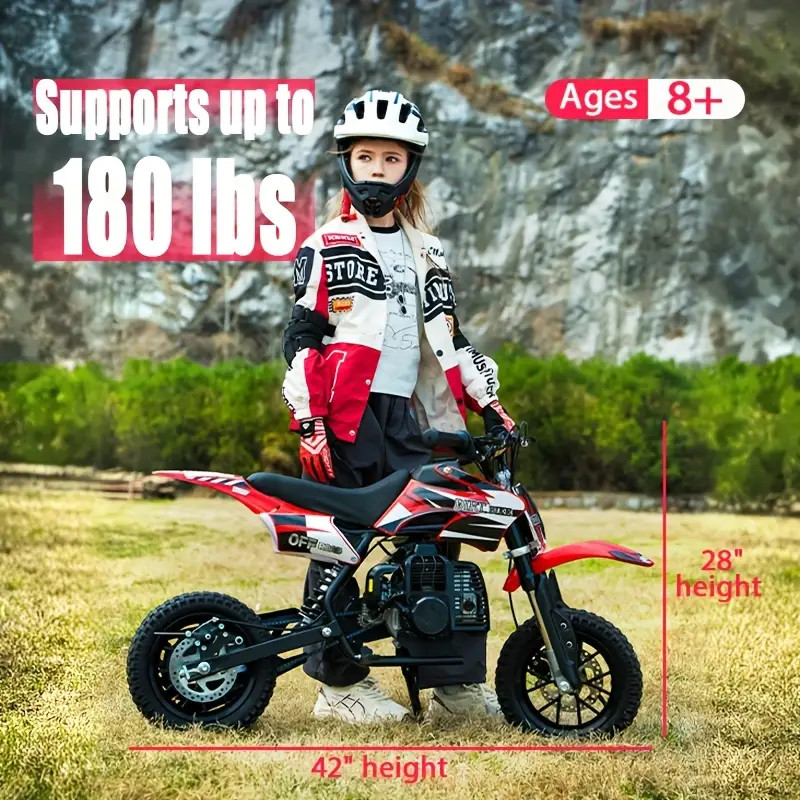 [Mini Dirt Bike] 2 Stroke Mini 50CC Gas Dirt Bike DB1 Model red