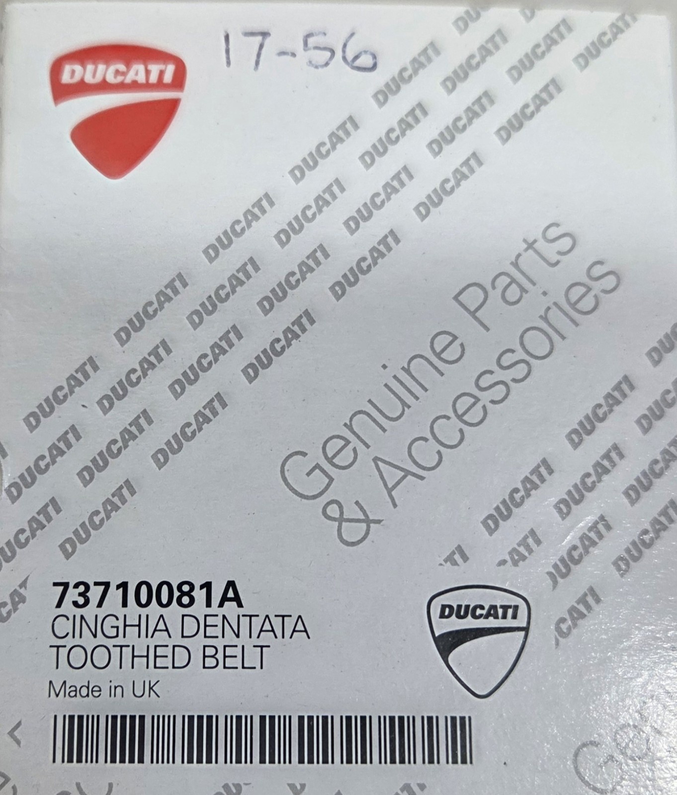 NEW Genuine Ducati Factory Camshaft Cam Toothed Timing Belt Set OEM 73710081A