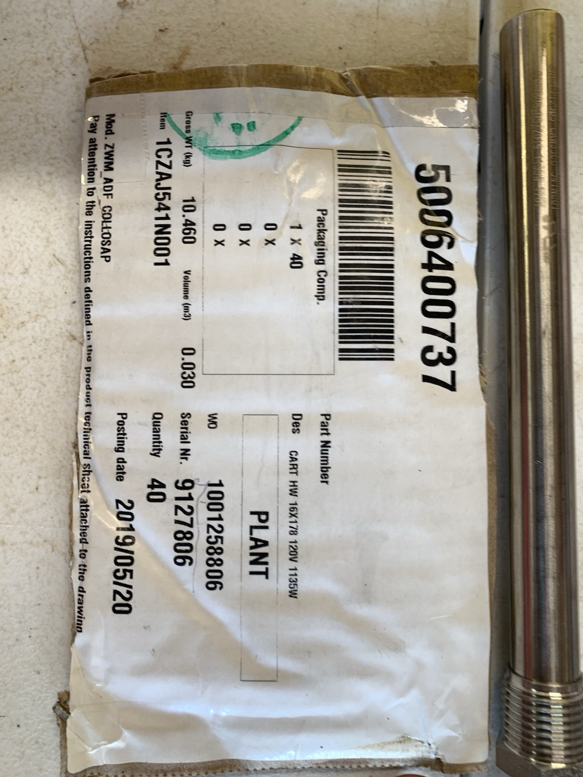 Immersion Cartridge Heater 120V 1135W Heating Element Replacement 3/4 Inch.