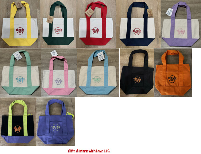 UPICK 1 (12 Choices) 💚Trader Joe's NEW AUTHENTIC MINI CANVAS REUSABLE TOTE BAG