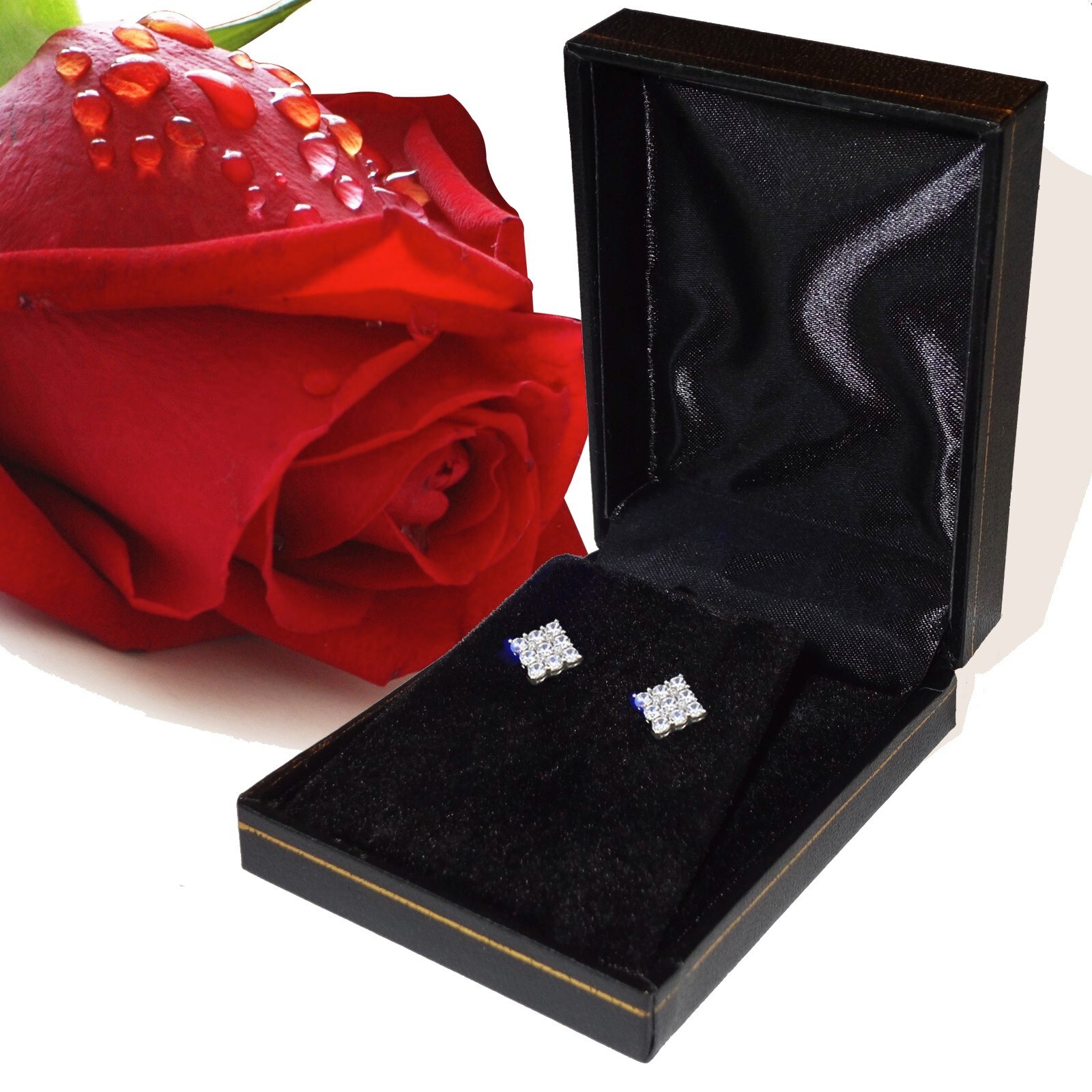 ​4 Ct Moissanite Studs 14K Yellow Gold 8mm Round VVS1/D GRA Certified Gift Ready