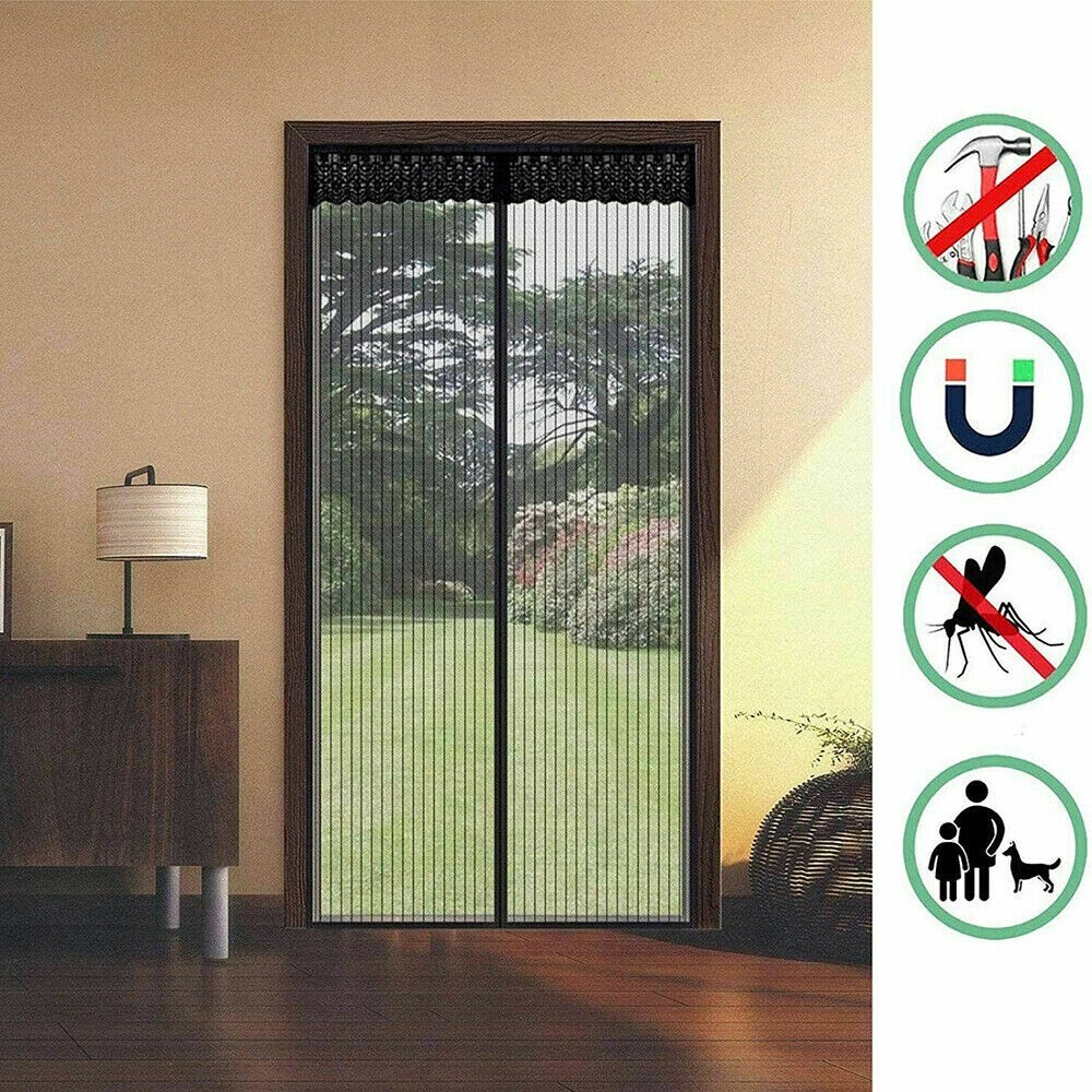Magnetic Screen Door Retractable Mesh Net Pet Patio Hands Free Mosquito Magic