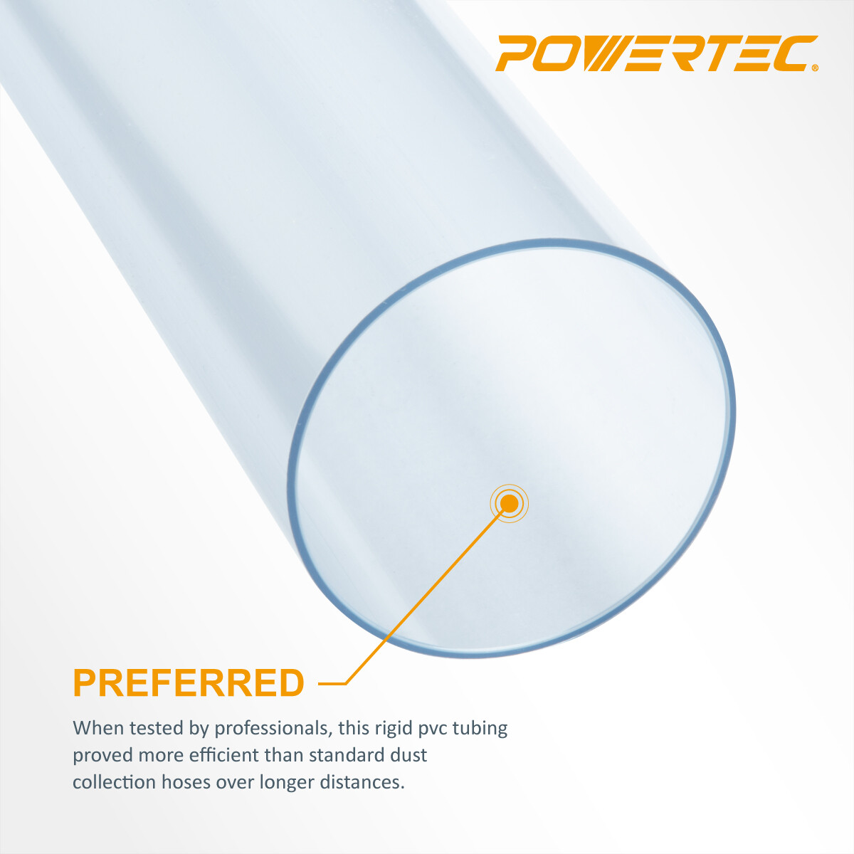 POWERTEC Clear Pipe, 2-1/2-Inch x 36-Inch Long, Rigid Plastic Tubing (70176)