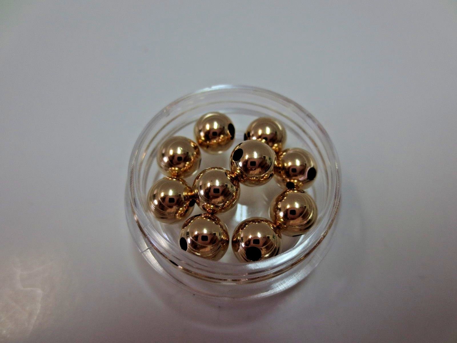 Lot of 10 pieces 14K Real Yellow Gold Beads 3mm 4mm 5mm 6mm Round Polish Beads