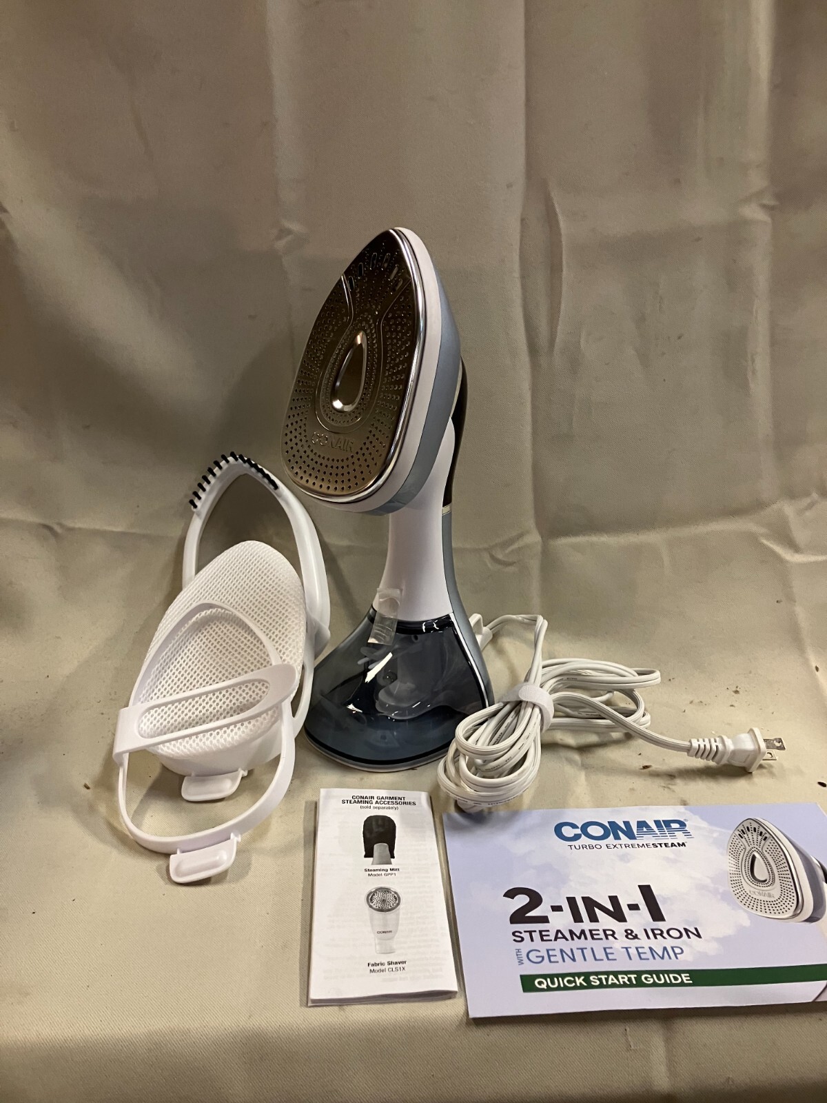 Conair Turbo Extremesteam 2 in 1 Steamer and Iron with Gentle Temp Accessories