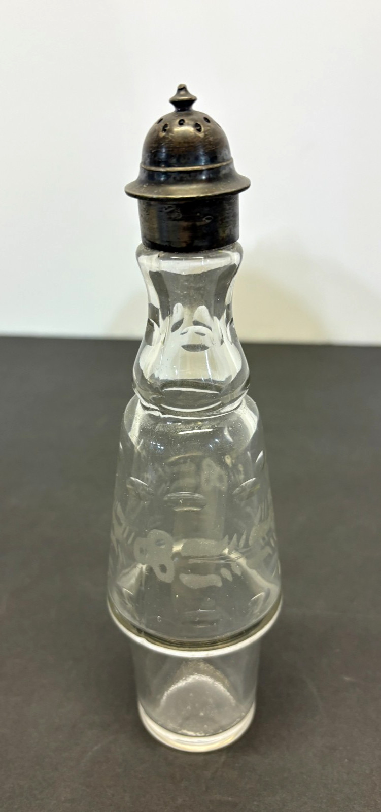 Antq. 1861 SIMPSON HALL MILLER, Treble Pl Silver 7 pc CRUET CONDIMENT Caddy Set