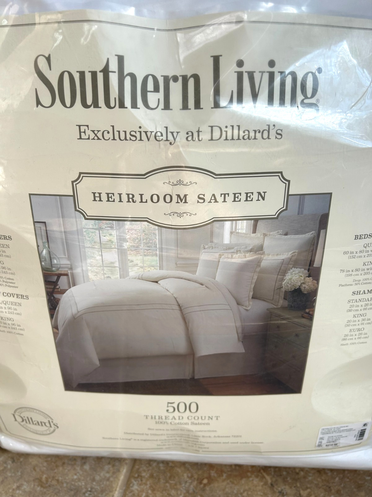 Southern Living Heirloom Sateen Comforter Full/Queen White Gorgeous $219 NIP