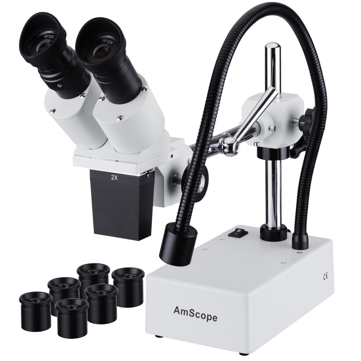 10X-20X-30X-40X Widefield Stereo Microscope w Boom Arm Stand+LED Incident Light