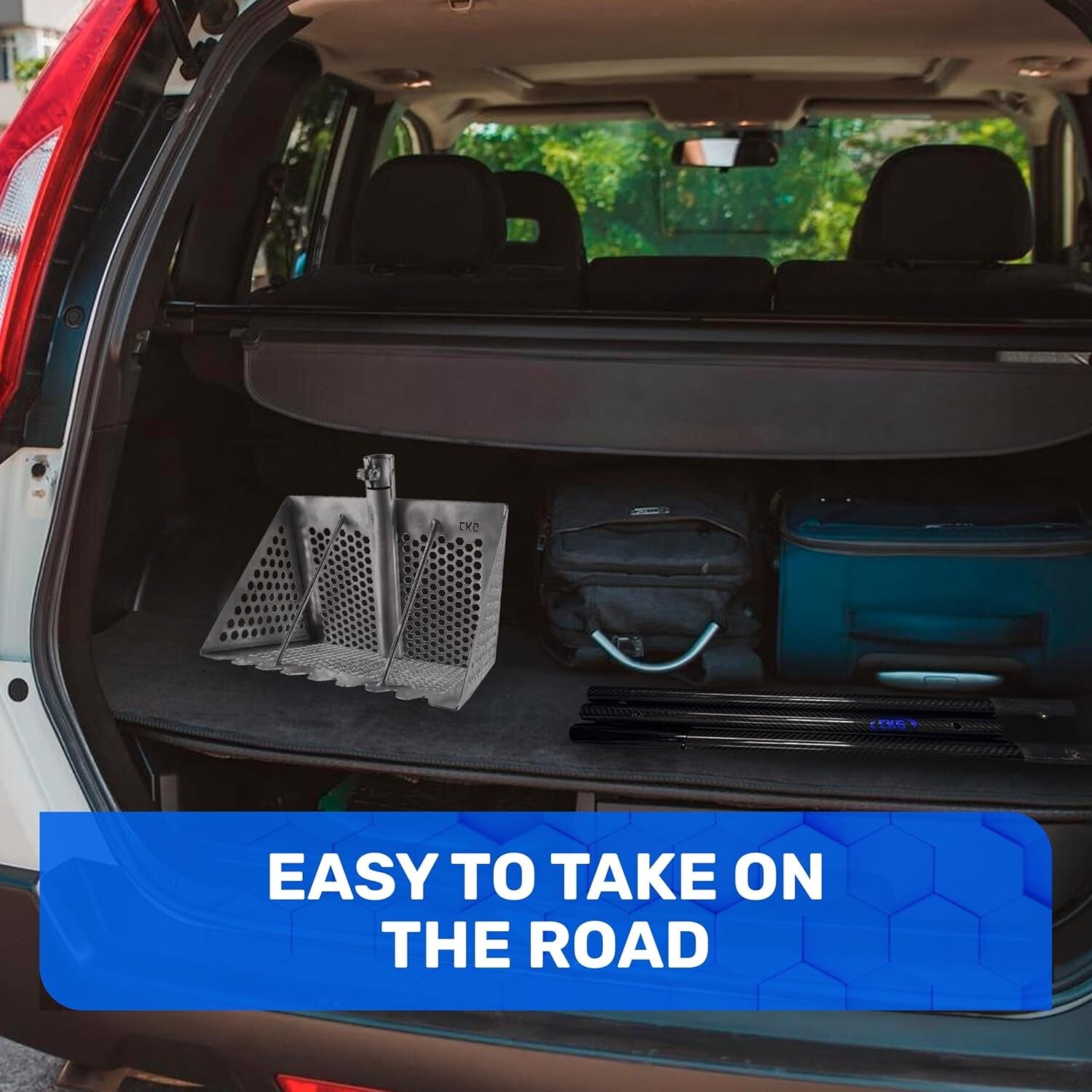 CKG Shark Tooth Sifter & Sand Scoop for The Beach, Sand Flea Rake+ Carbon Handle