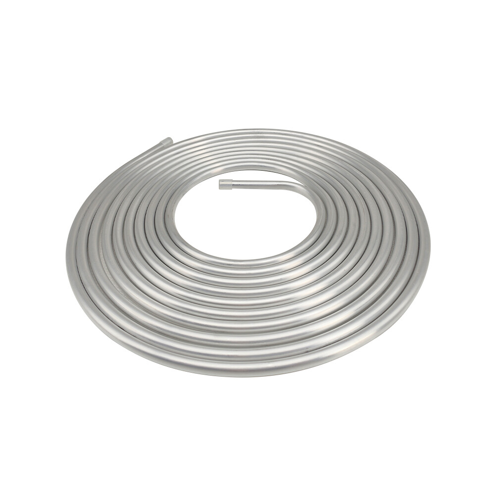 Diameter 25' Performance 3/8" Coiled Tubing Fuel Line Aluminum Silver New