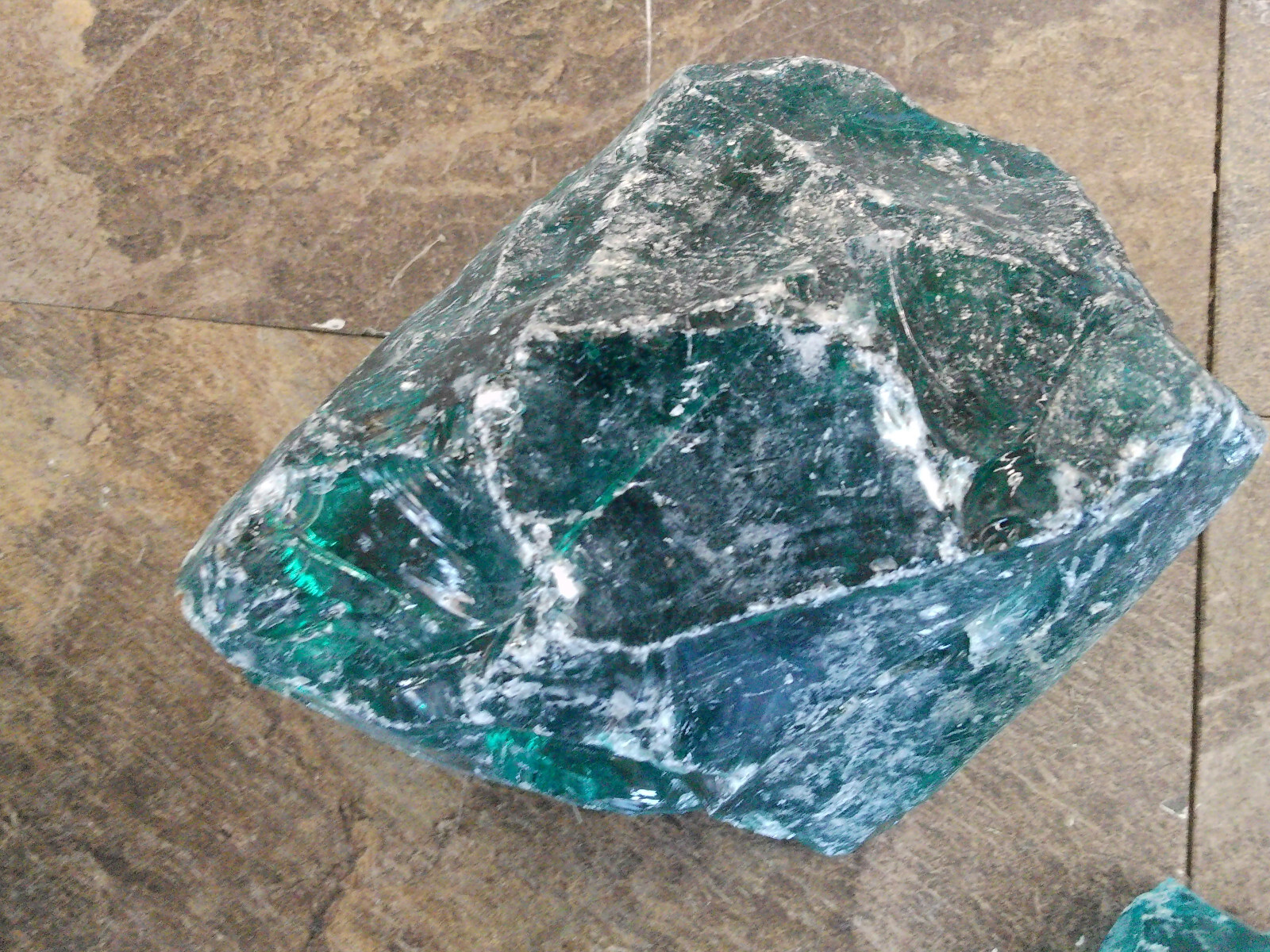 READ Dark Teal Lot 7# Slag Glass Cullet Sorcerer Stone Garden Landscape Aquarium