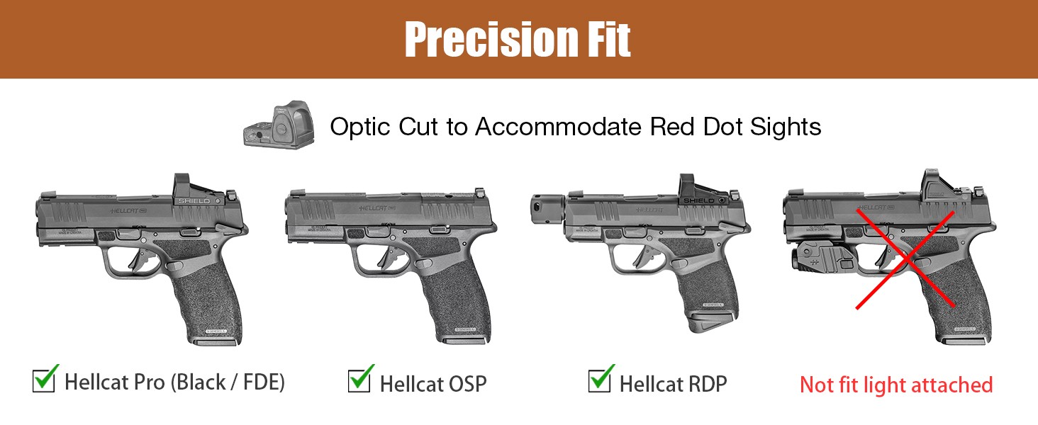 OWB Holster for Springfield Hellcat Pro,Hellcat/OSP,Hellcat RDP, Right Hand