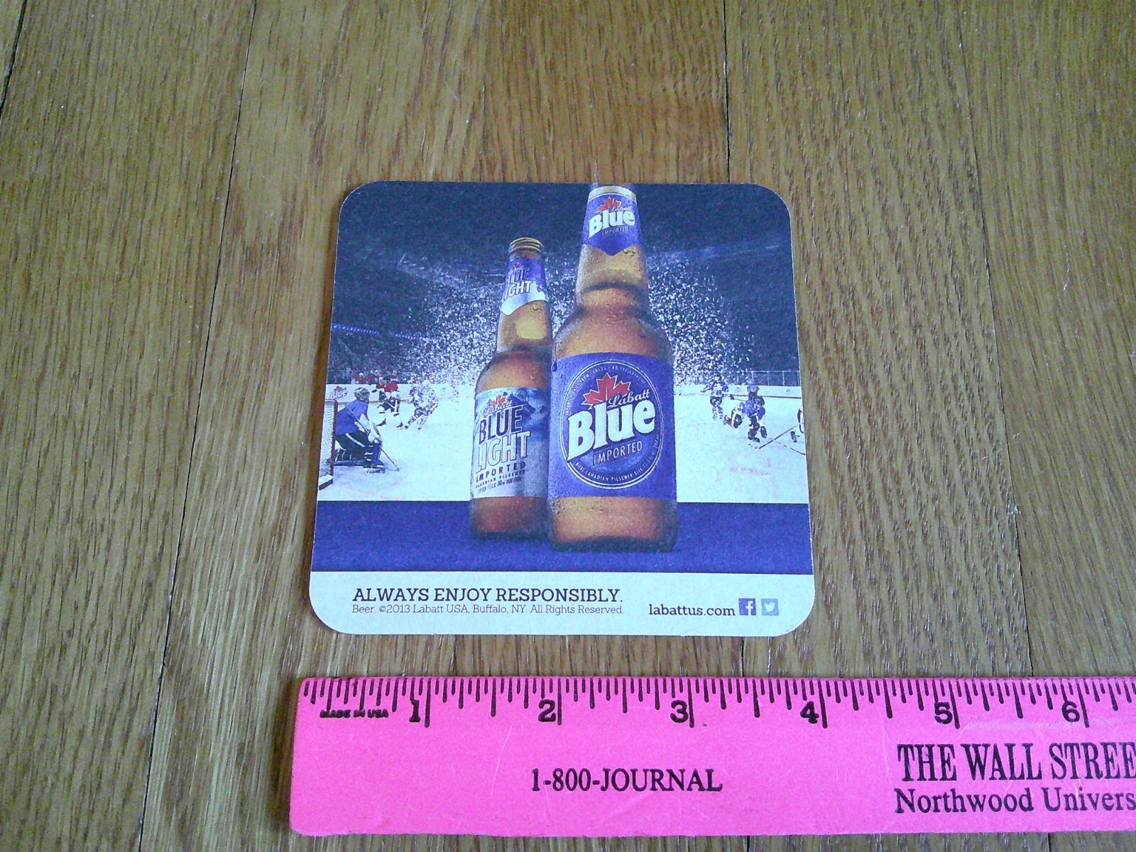 Labatt Blue Beer Coaster 2013 Ice Hockey Power Play Collectible FREE SHIP