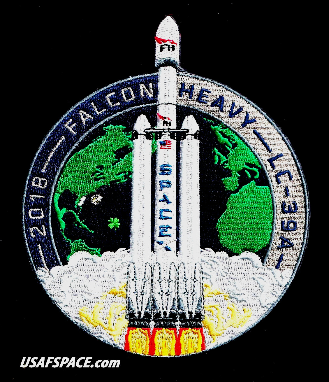 AUTHENTIC SPACEX -FALCON HEAVY 2018-LC-39A-INAUGURAL 5 7/8" FH Launch PATCH