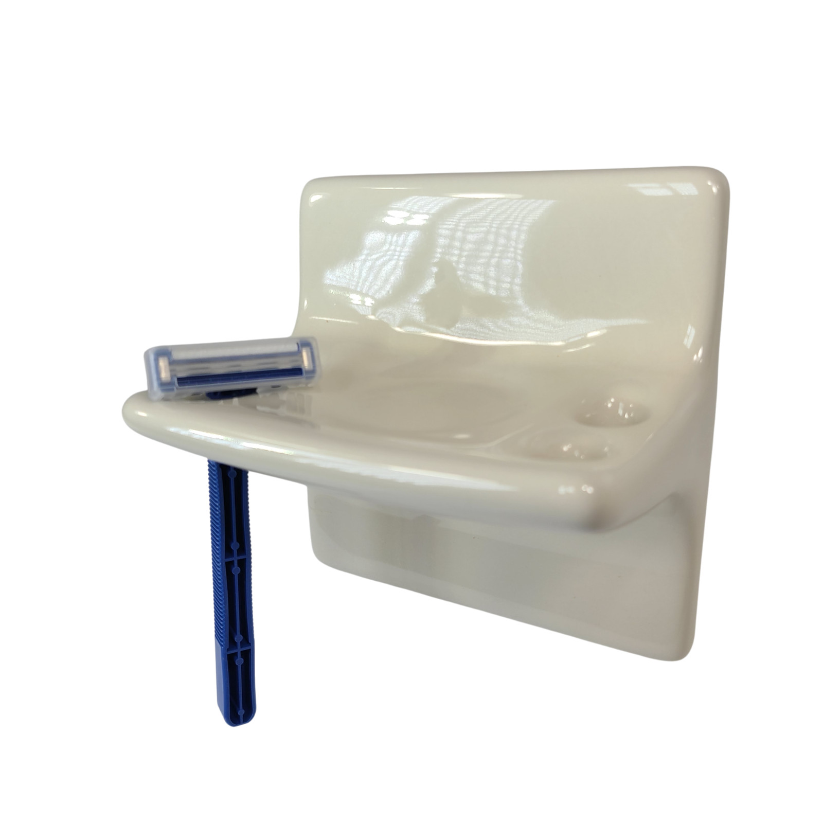 Vintage Beige Bone Almond Ceramic Tile Toothbrush Holder Tumbler Cup Tray Retro