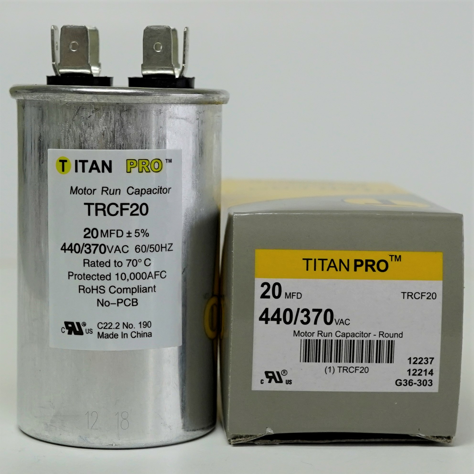 PRCF20 Round 20 uf mfd 440 Volts Motor Run Capacitor