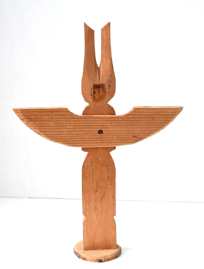 Vintage PWC Cedar Totem Pole Thunderbird Human 1960's 8x5