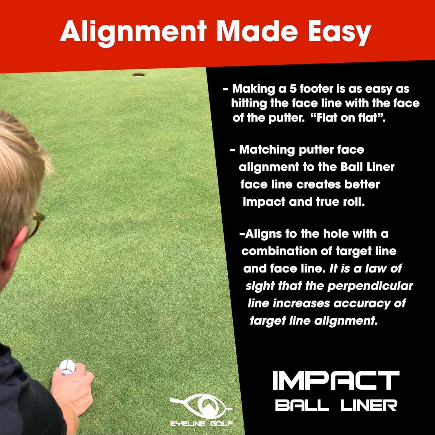 Impact Ball Liner 3-Pack with Marker by Hank Haney - Easy Ball Marking Stencil f