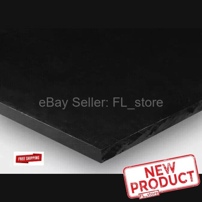 Black Plastic Sheet High Density Polyethylene 1/2" Thick x 24" L X 12" W HDPE