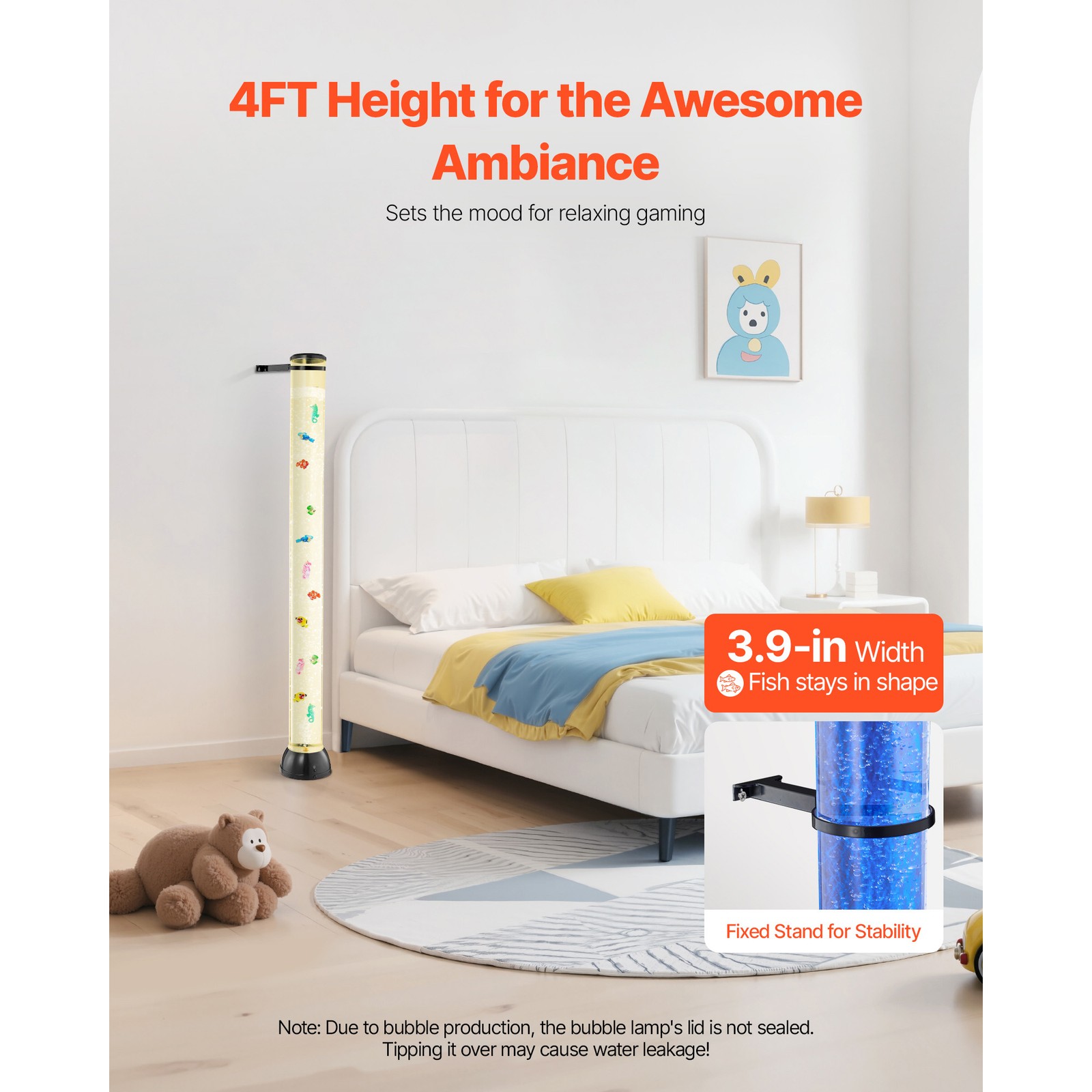 Bubble Tube Lamp 16 Color 4 ft Sensory Aquarium Lamp for Relief Calming