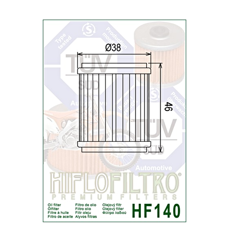 2009-2019 Yamaha YFZ450R Genuine HiFlo Oil Filter HF140 YFZ 450R - Pack of 5