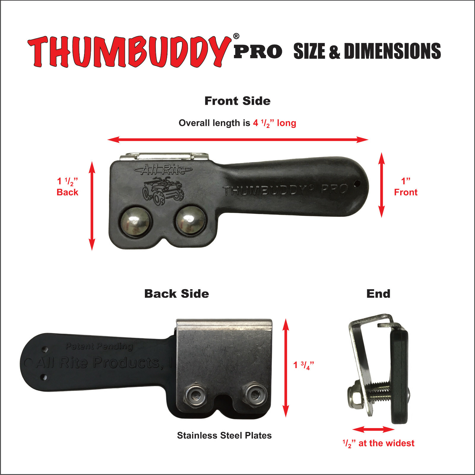 THUMBUDDY PRO ATV THROTTLE EXTENDER - TB2 - Stainless steel clamp, FREE SHIPPING