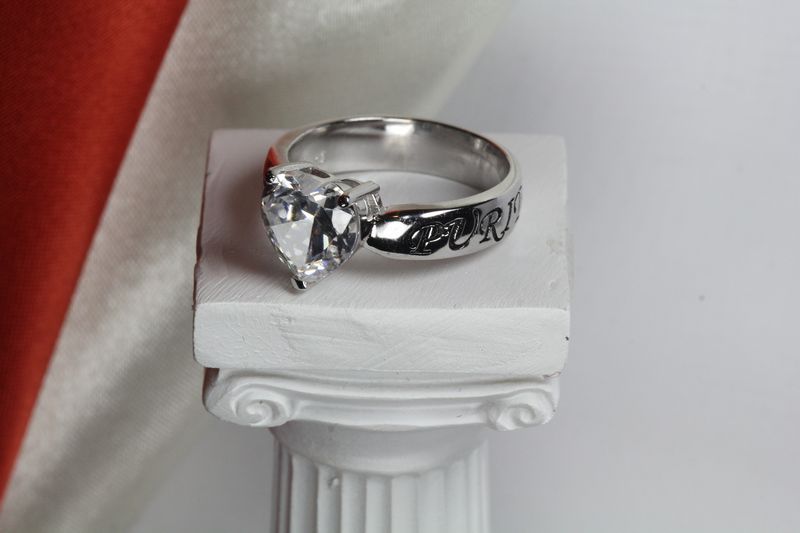NICKEL FREE 925 STERLING SILVER MATTHEW 5:8 HEART STONE PURITY RING PROMISE RING