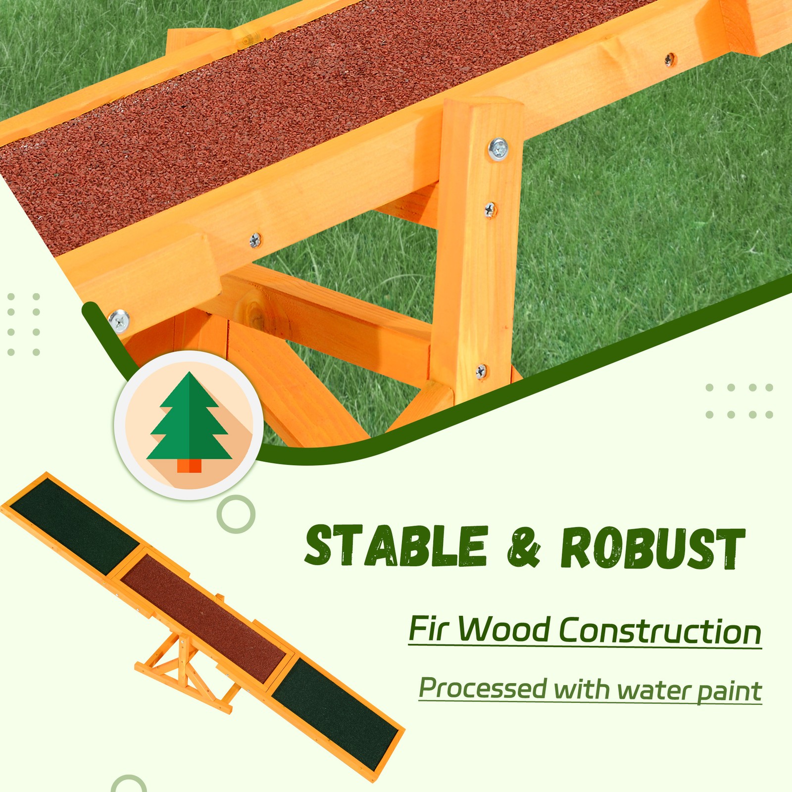 Wooden Dog Agility Seesaw for Training and Exercise, Natural