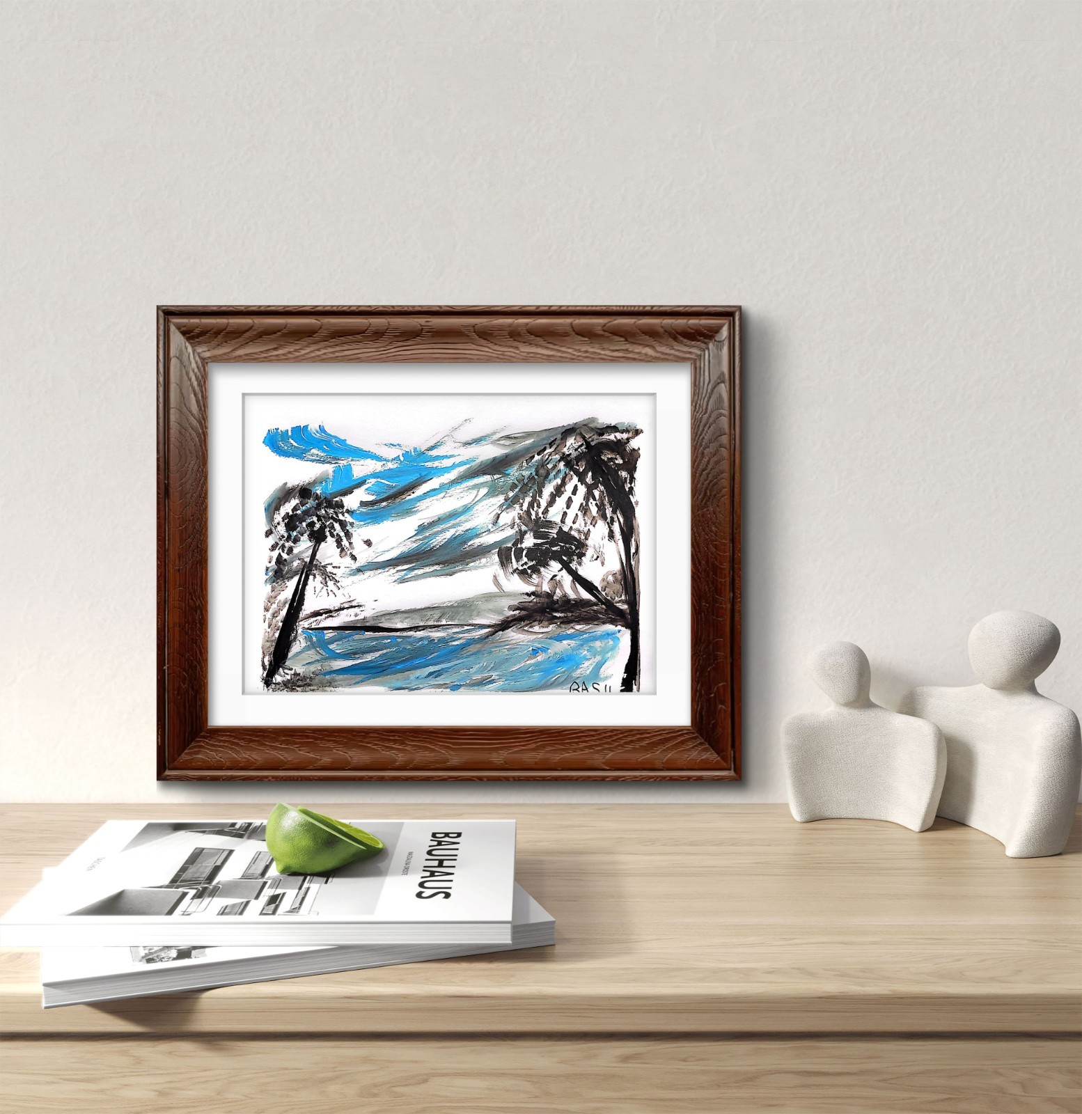 Tropical Paradise 2 Contemporary Expressionist Original Painting 11x14 Shibumi