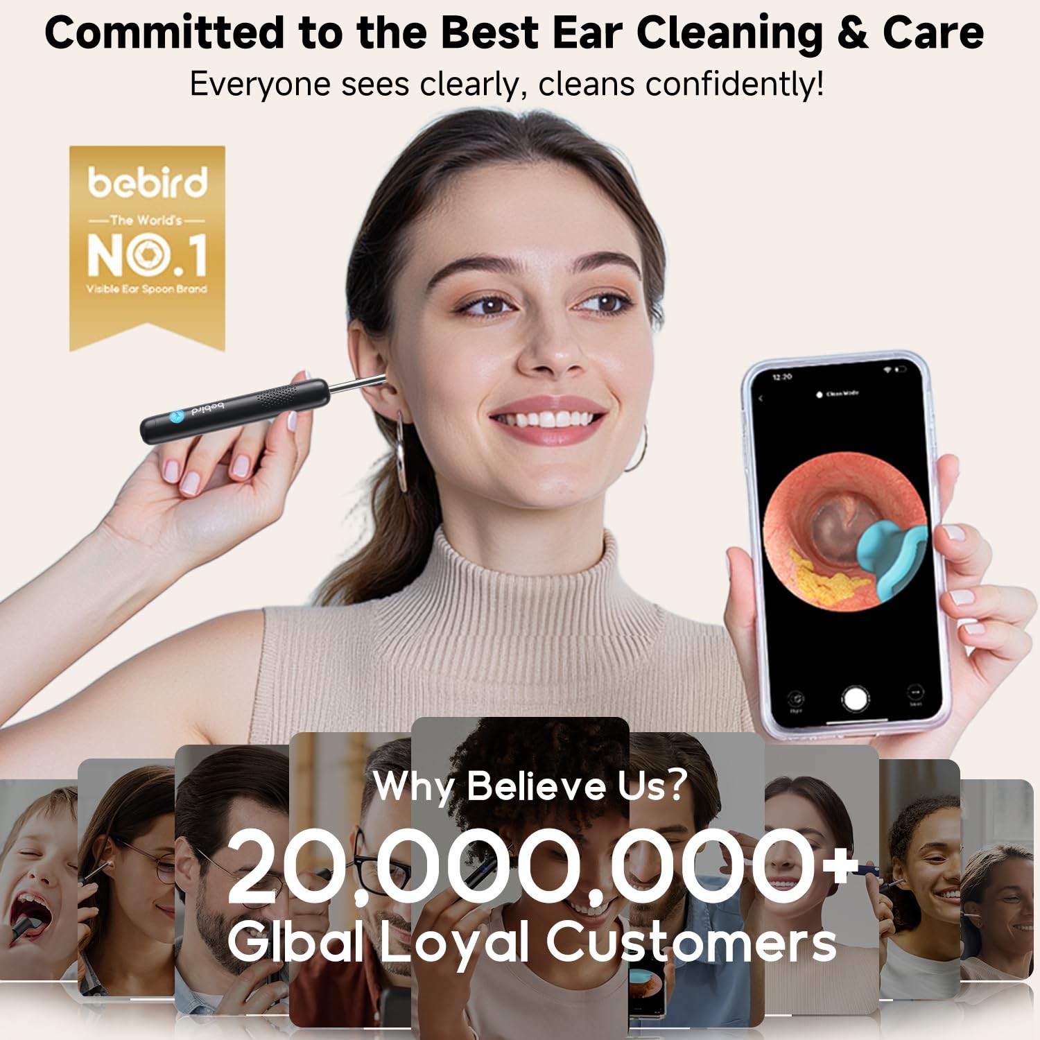 BEBIRD R1 Ultra Ear Wax Removal, Cleaner with 1 Count (Pack of 1), Black