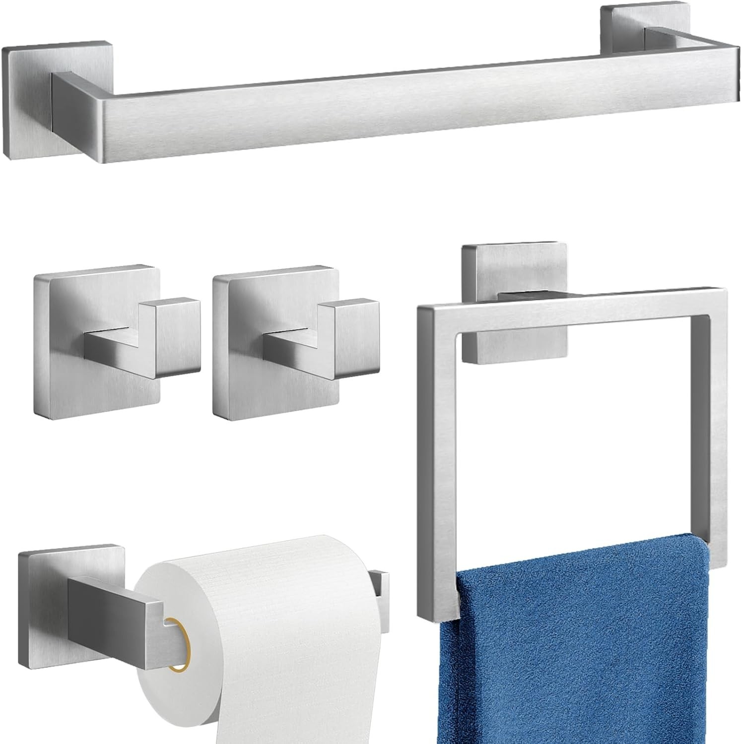 Bathroom Hardware Accessories Set,Stainless Steel Bath Towel Bar Set, Towel Rack