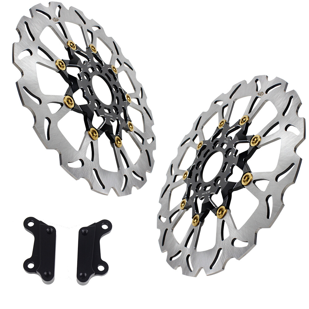 Black Gold Big Floating Front Brake Rotor for Harley Fat Bob Low Rider/ST FXDRS