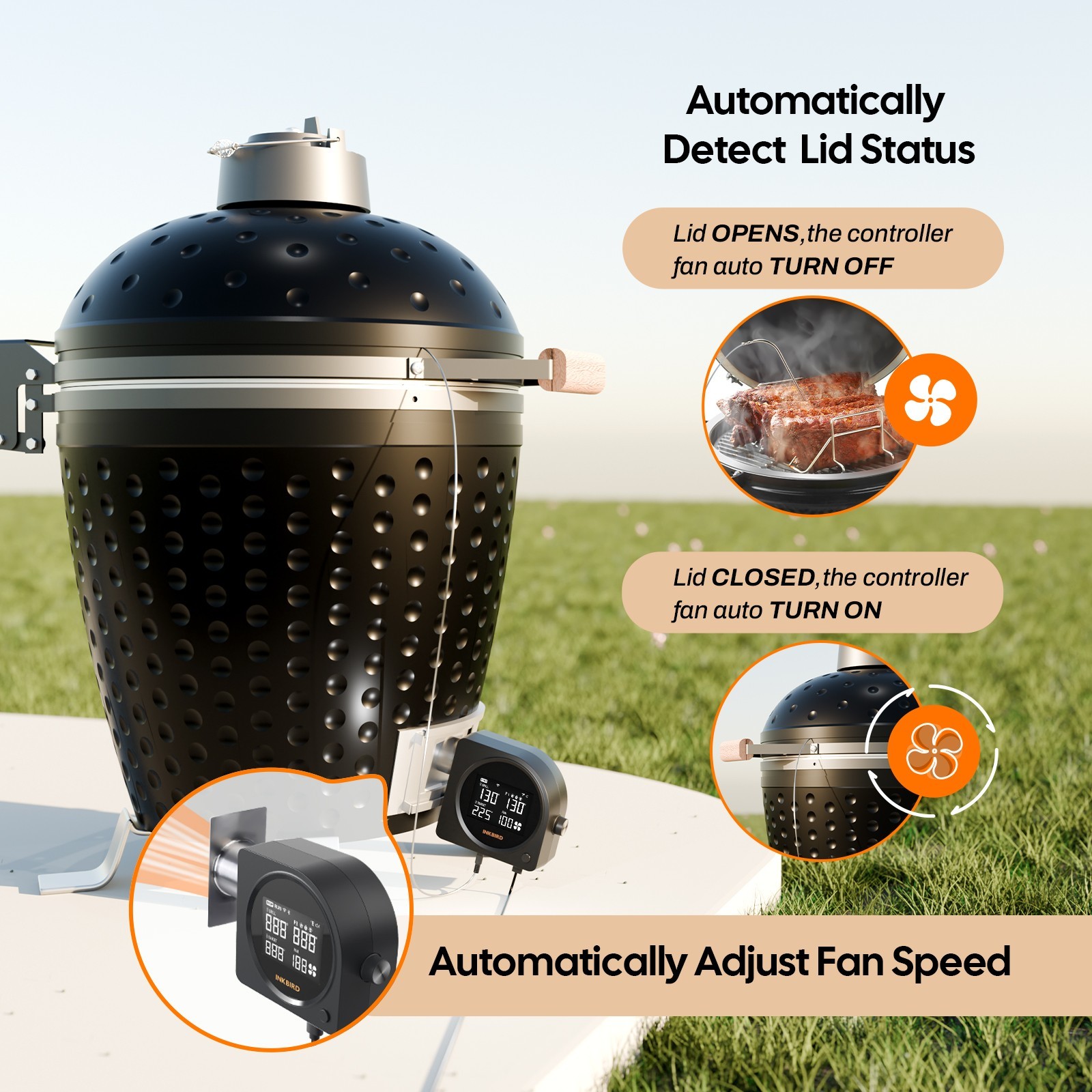 INKBIRD Automatic Smoker Fan Controller WiFi BBQ Meat Thermometer Cooking Tools