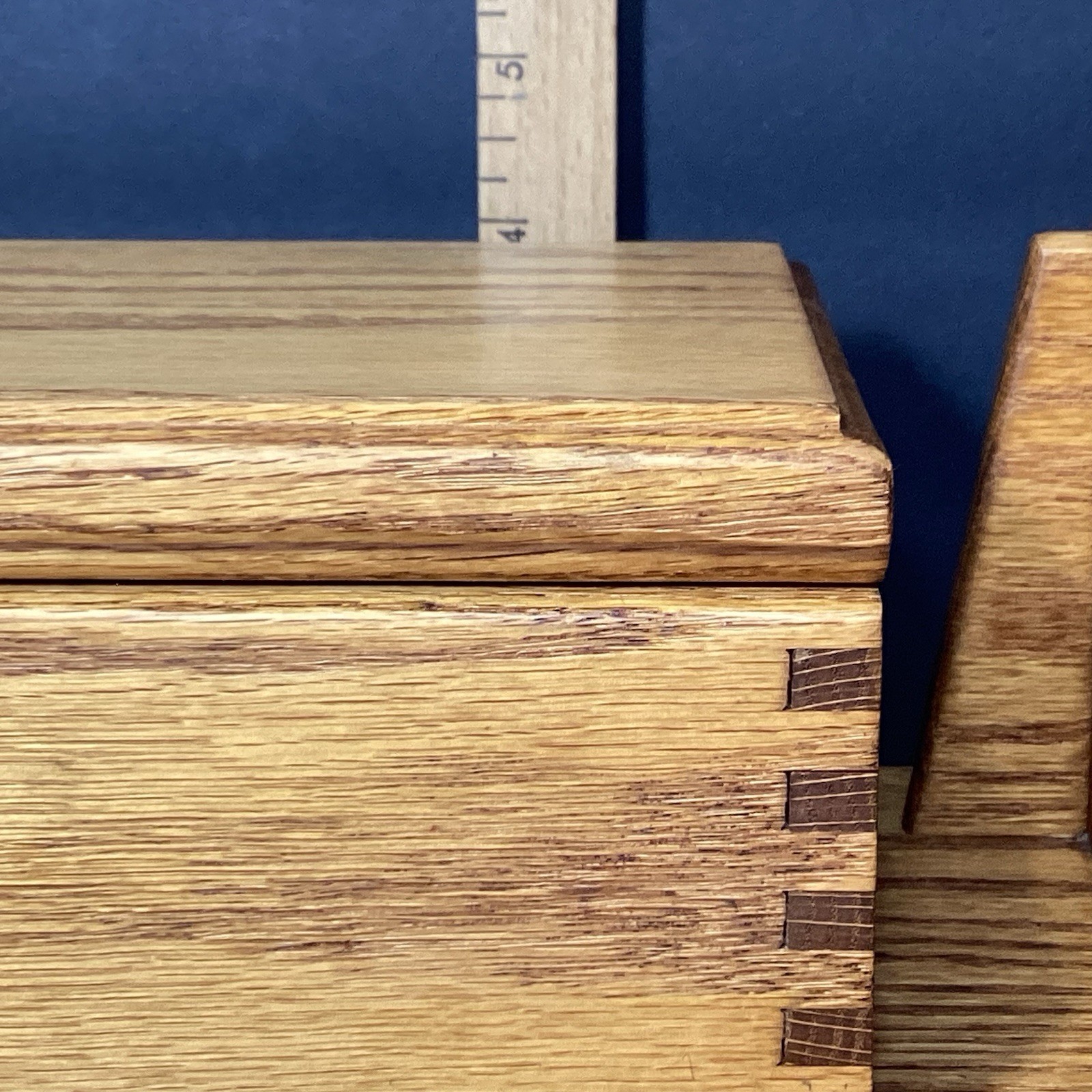 OOAK Handmade Vintage Mid Century Modern Solid Wood Desk Organizer W/ Box