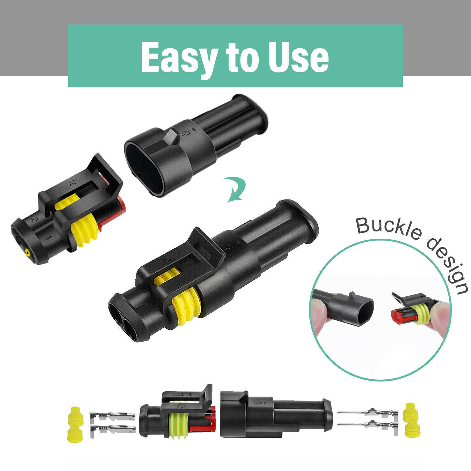 20X Car Waterproof Electrical Wire Cable Connector Male Female 2Pin Way Plug Kit