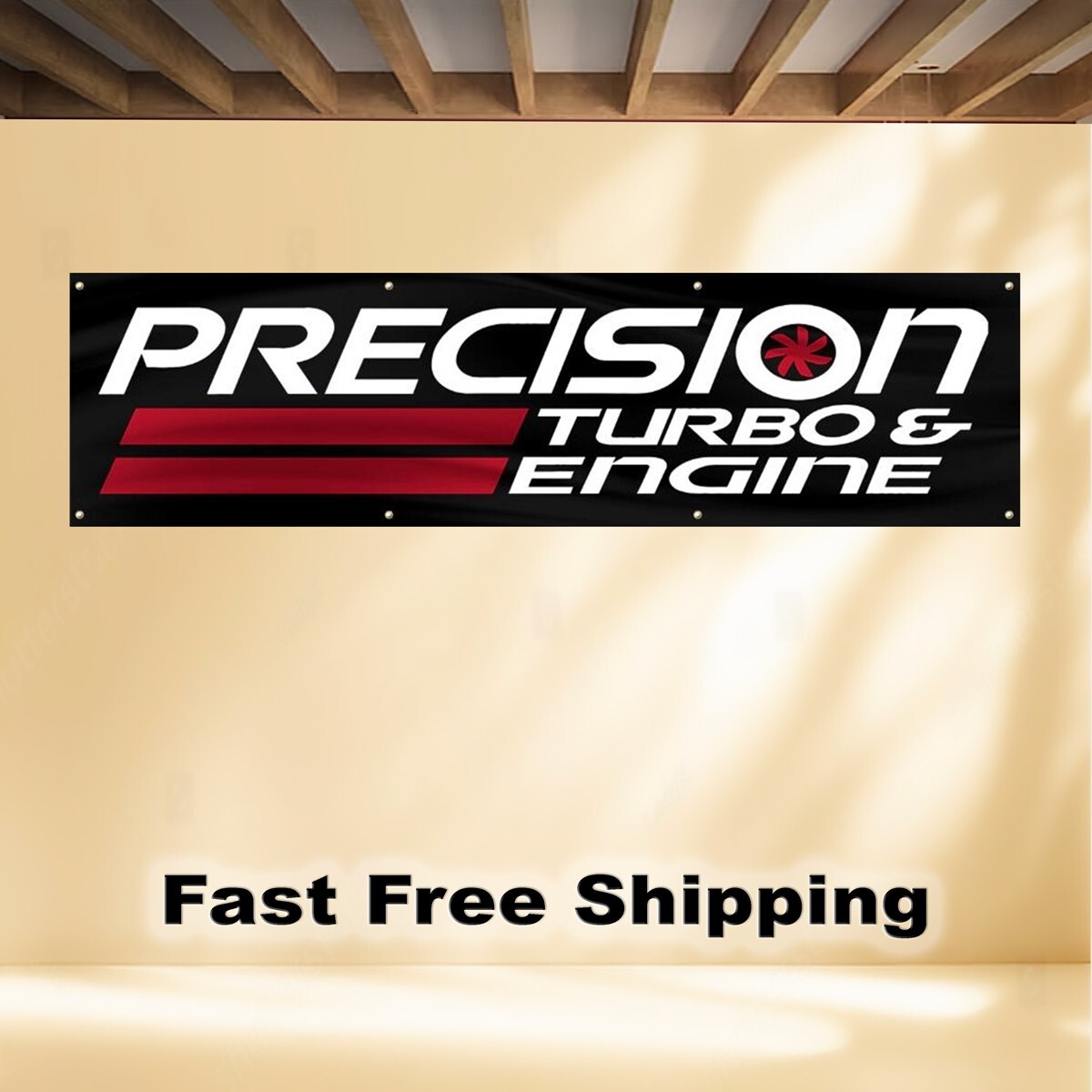 PRECISION TURBO & ENGINE 2'X8' BANNER FLAG NOS FUEL TECH DRAG RACING SVT MOPAR
