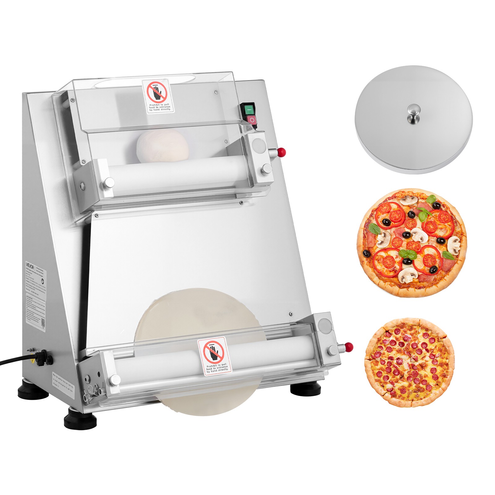 VEVOR 16 Inch Pizza Dough Roller Sheeter Semi-automatic Commercial Dough Press