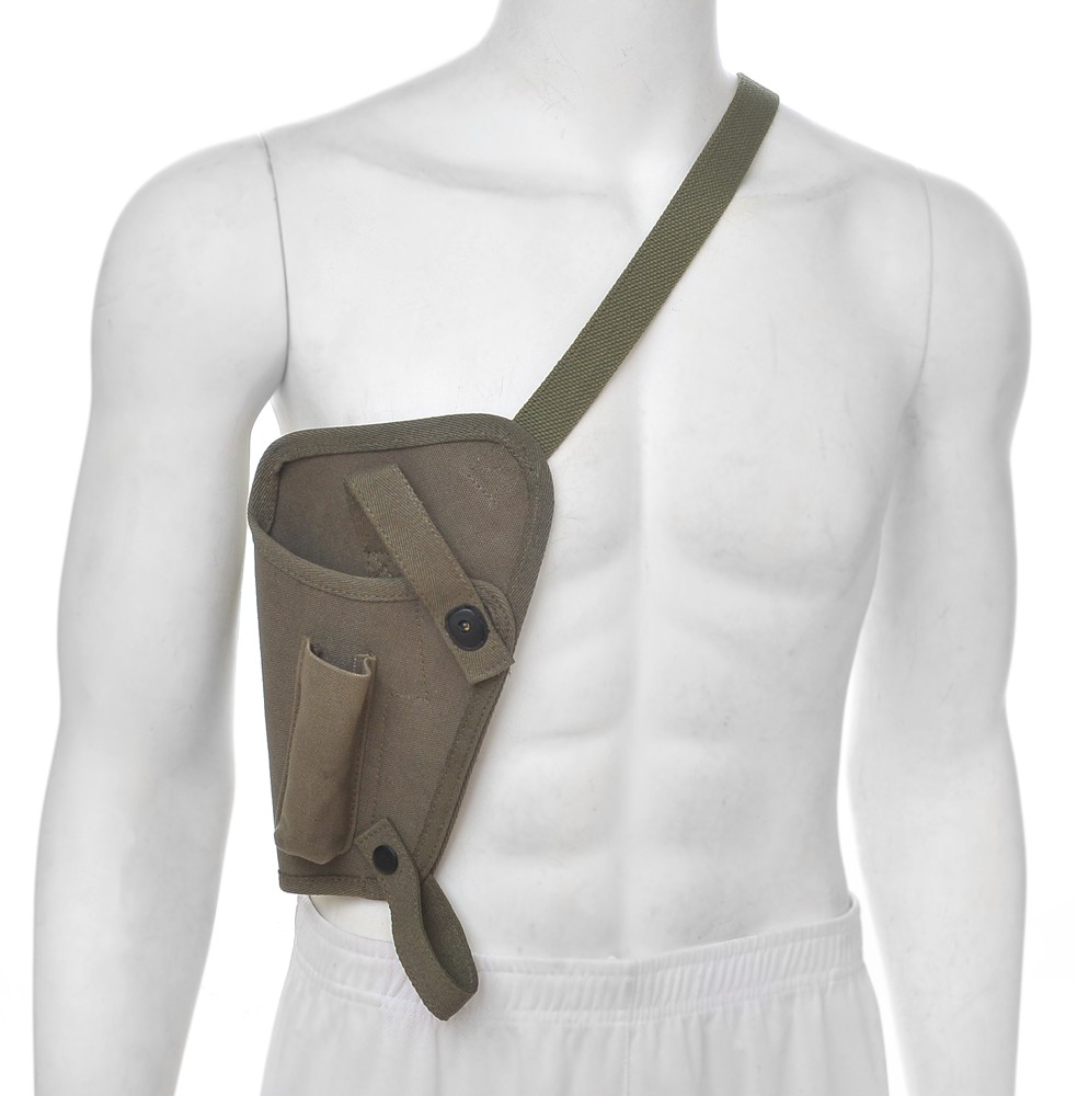 US WW2 M3 OD Canvas Colt 1911 .45 Tanker Shoulder Holster Magazine Pouch LEFT