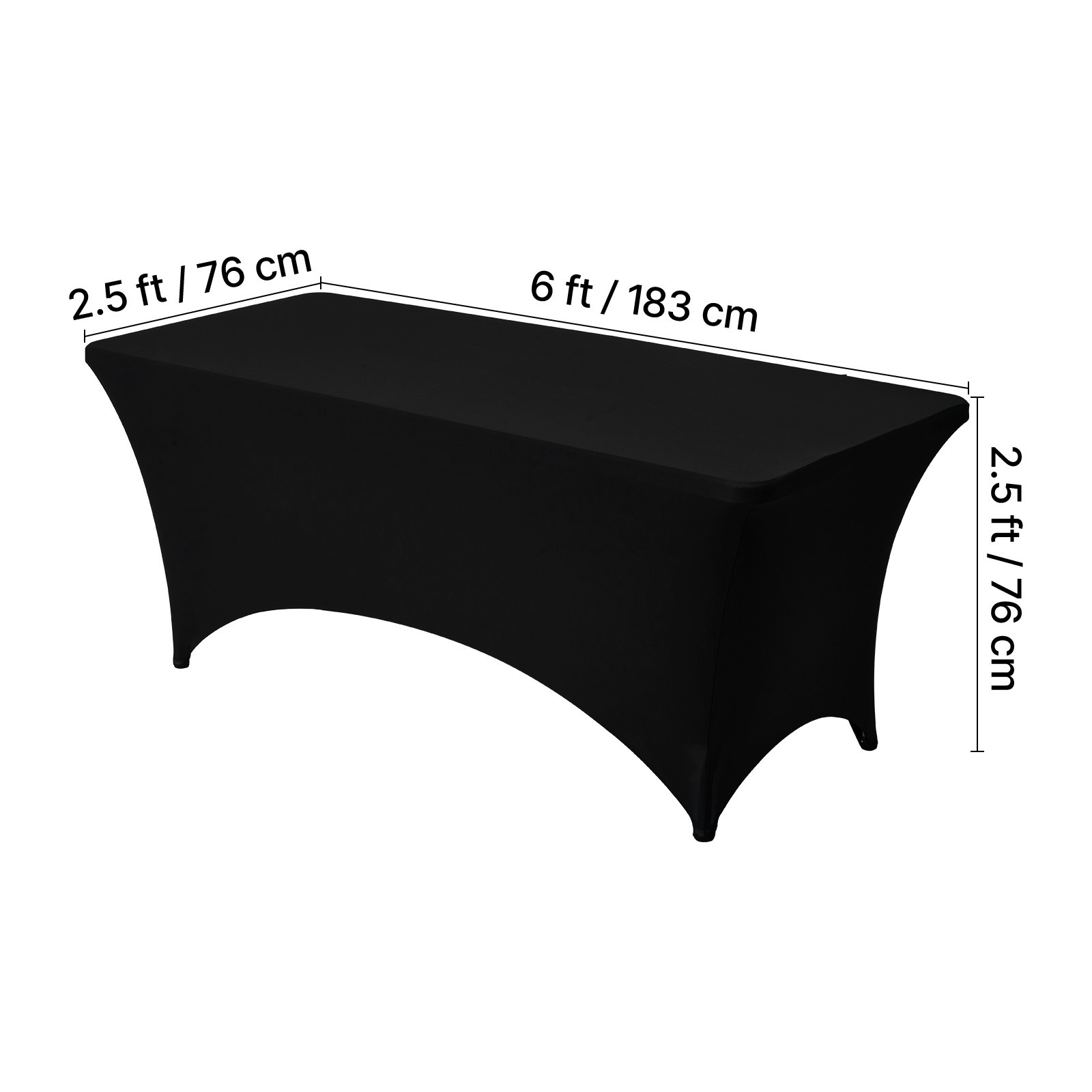 Uimoso 10 Pack Stretch Spandex Table Covers for 6FT Tables - Black