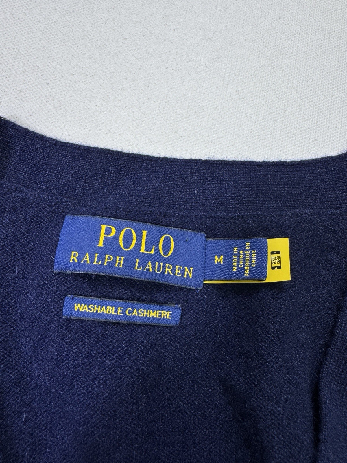 Polo Ralph Lauren Washable Cashmere Sweater Vest Button Navy Blue Men's Medium