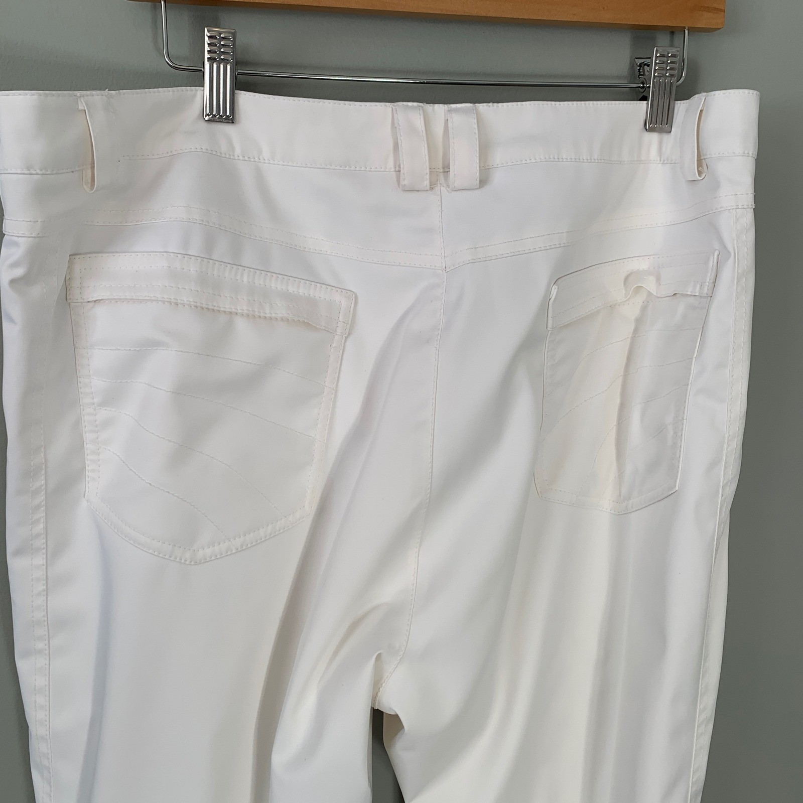 Nils Womens White Ski Pants Straight Leg Zippered Pockets Snow Trousers Size 14