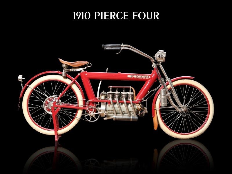 1910 Pierce Four Motorcycle NEW METAL SIGN: 9 x 12" Free Shipping