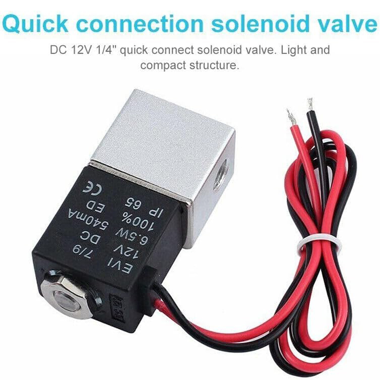 2PCS 1/4" Fast Response Electric Air Water Solenoid Valve 12V DC Normally Closed